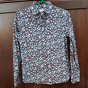 Lands' End Canvas 1963 Navy Floral Shirt